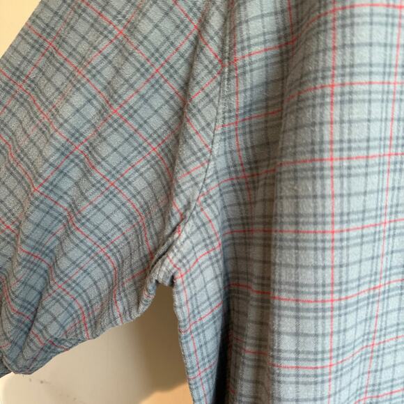 Beach & Barn Casual Long Sleeve Button Down Plaid Shirt Gray Blue - Picture 5 of 10